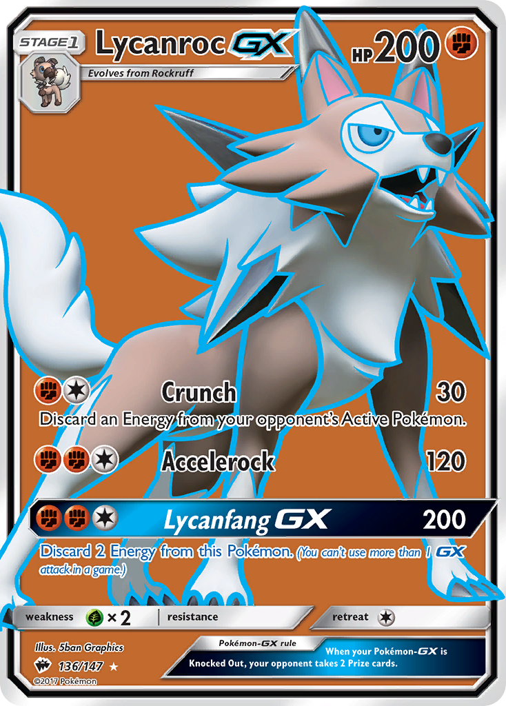 Lycanroc-GX - Burning Shadows #136