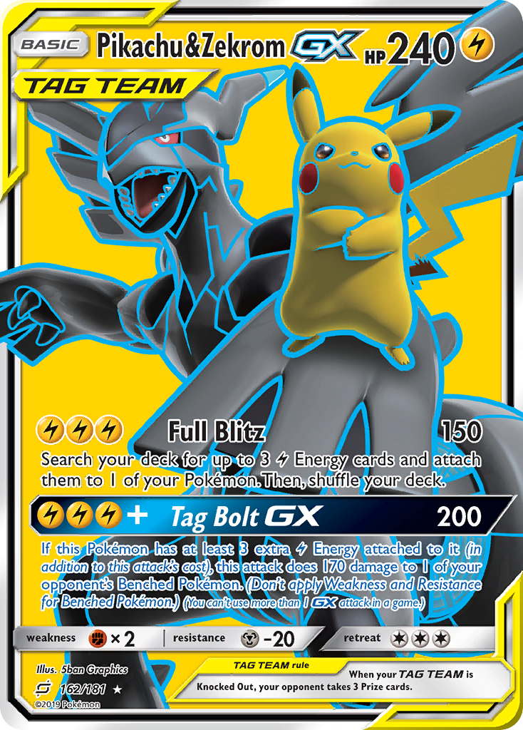 Pikachu & Zekrom-GX - Team Up #162