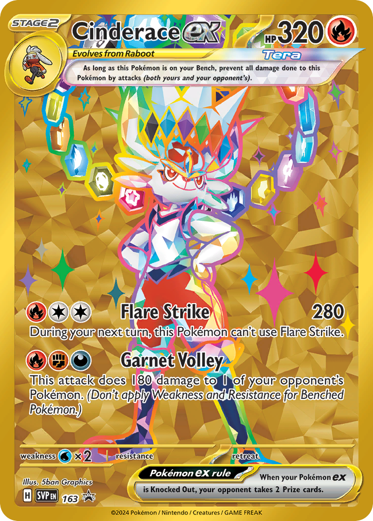 Cinderace ex - Scarlet & Violet Black Star Promos #163