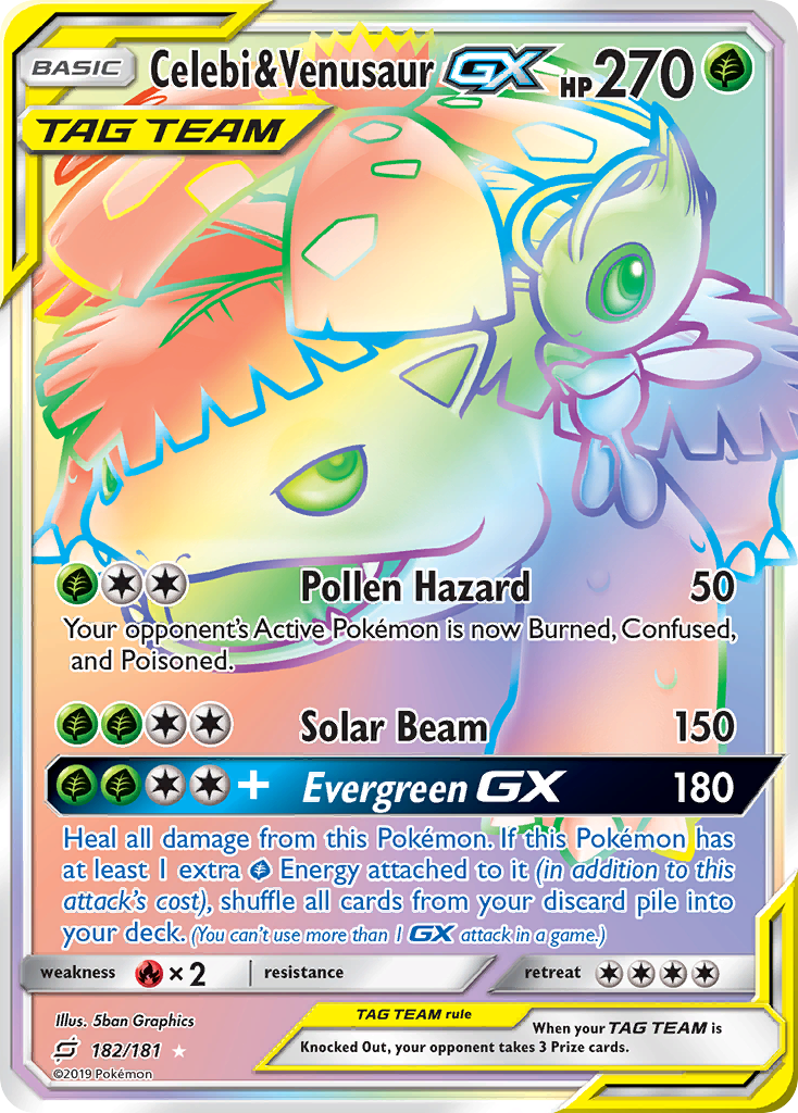 Celebi & Venusaur-GX - Team Up #182
