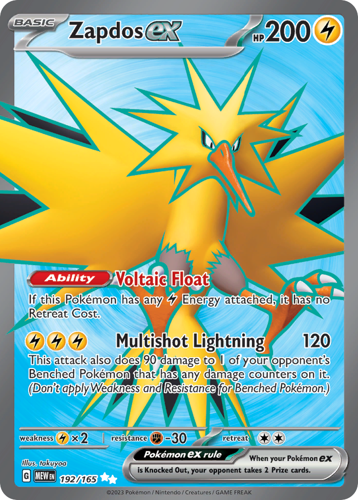 Zapdos ex - 151 #192
