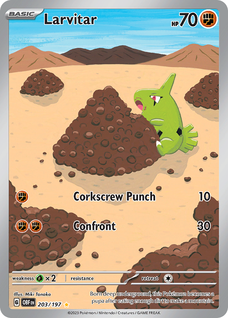 Larvitar - Obsidian Flames #203
