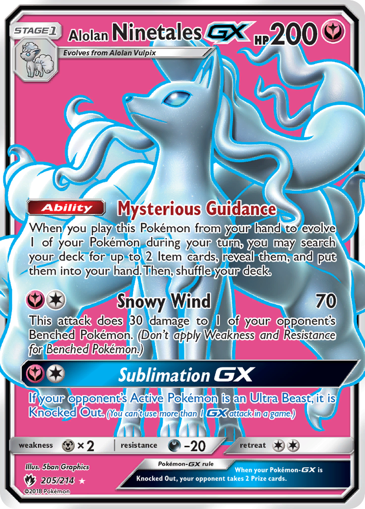 Alolan Ninetales-GX - Lost Thunder #205