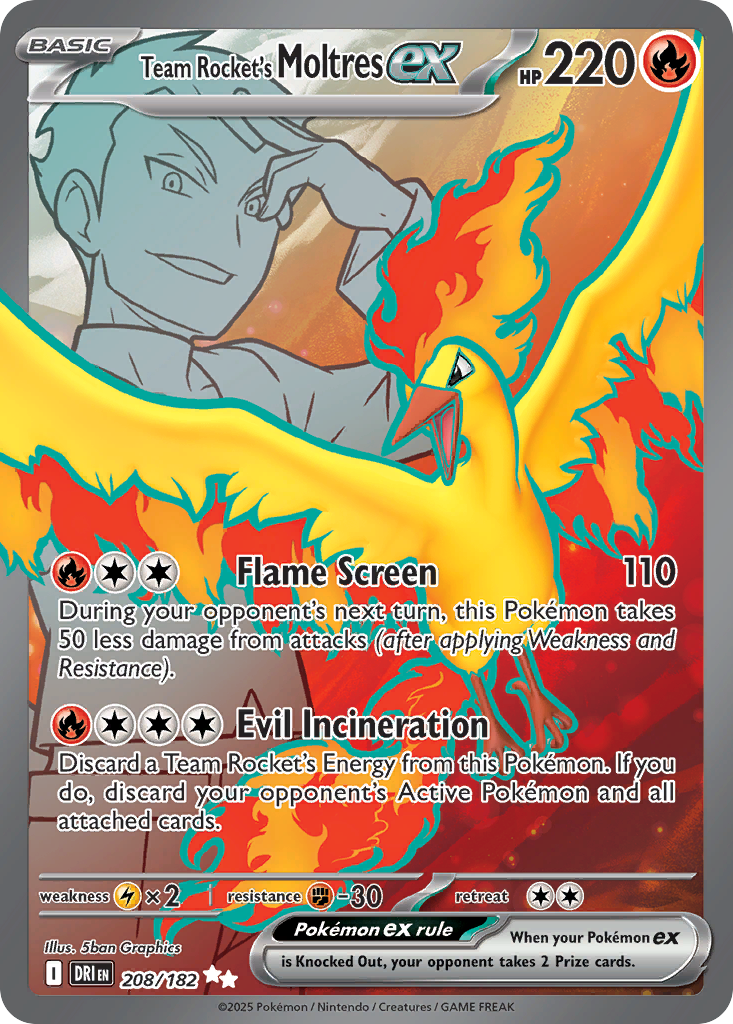 Team Rocket's Moltres ex - Destined Rivals #208