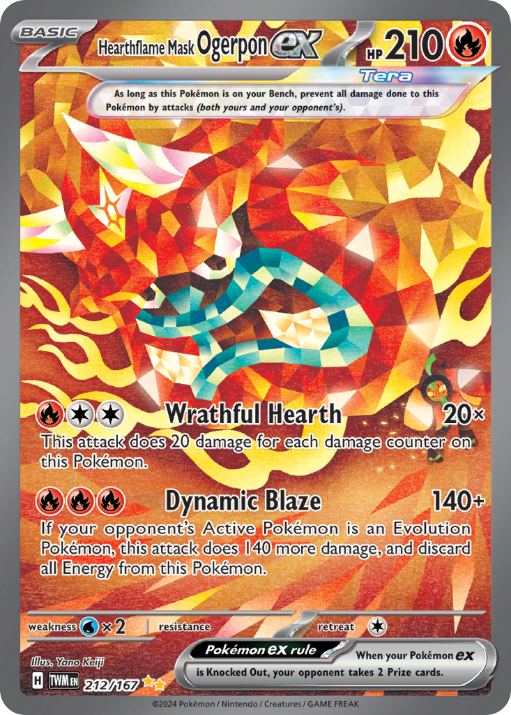 Hearthflame Mask Ogerpon ex - Twilight Masquerade #212