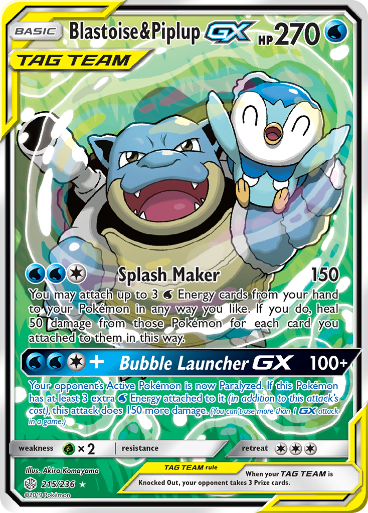 Blastoise & Piplup-GX - Cosmic Eclipse #215