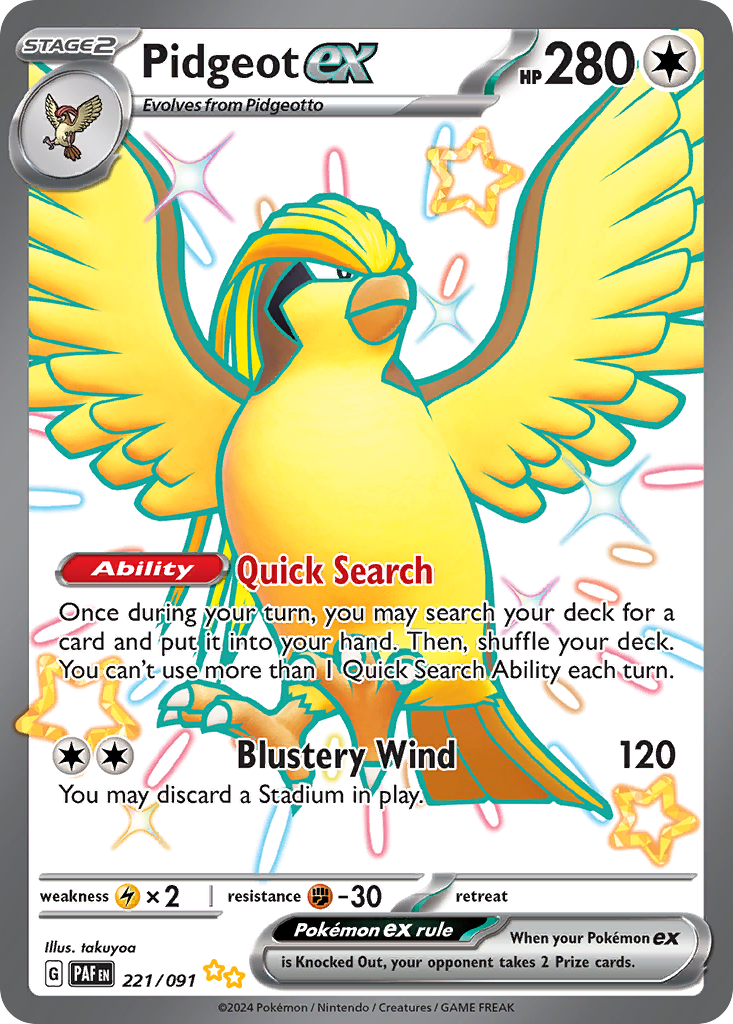 Pidgeot ex - Paldean Fates #221
