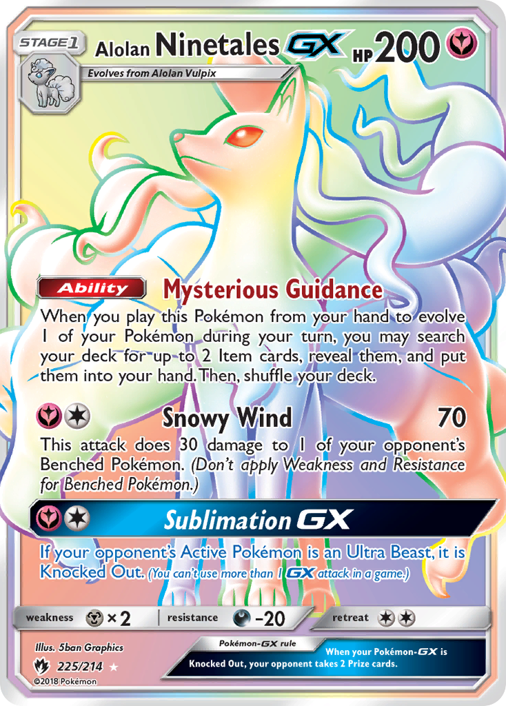 Alolan Ninetales-GX - Lost Thunder #225