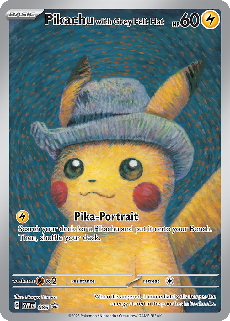 Pikachu with Grey Felt Hat - Scarlet & Violet Black Star Promos #85
