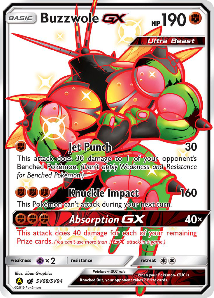 Buzzwole-GX - Hidden Fates Shiny Vault #SV68