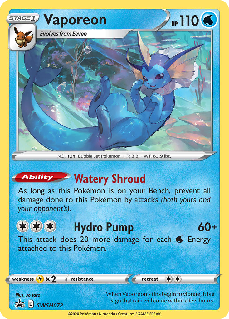 Vaporeon - SWSH Black Star Promos #SWSH072